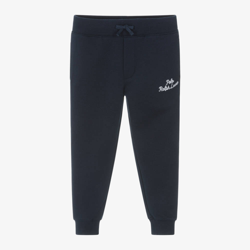 Ralph Lauren-Boys Cozy Navy Jersey Joggers | Childrensalon Outlet