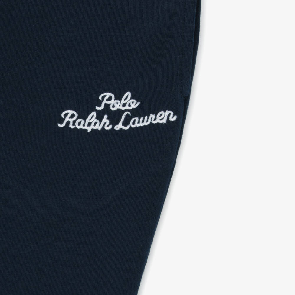 Ralph Lauren-Boys Cozy Navy Jersey Joggers | Childrensalon Outlet