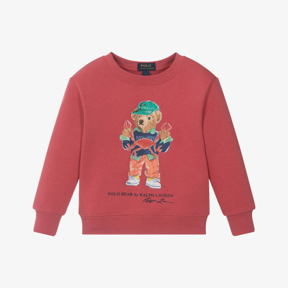 Ralph Lauren-Boys Cozy Red Bear Pullover | Childrensalon Outlet