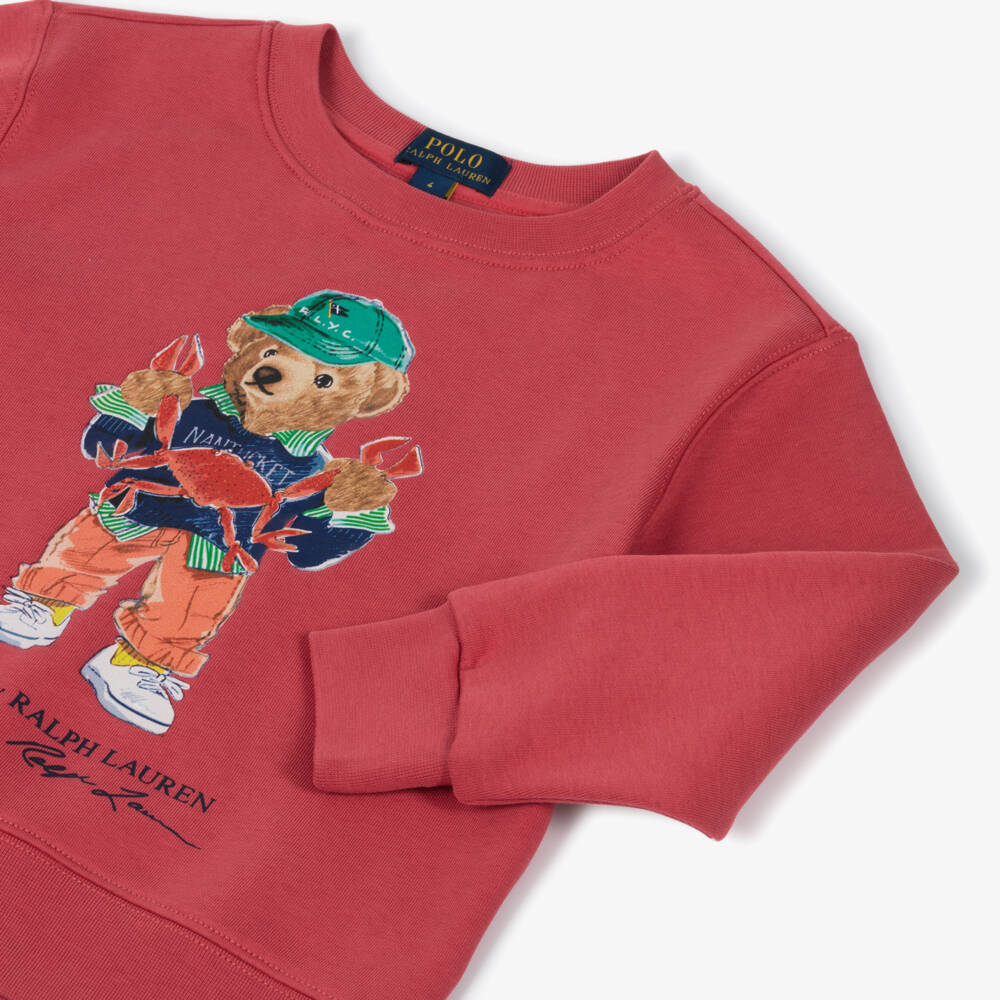 Ralph Lauren-Boys Cozy Red Bear Pullover | Childrensalon Outlet