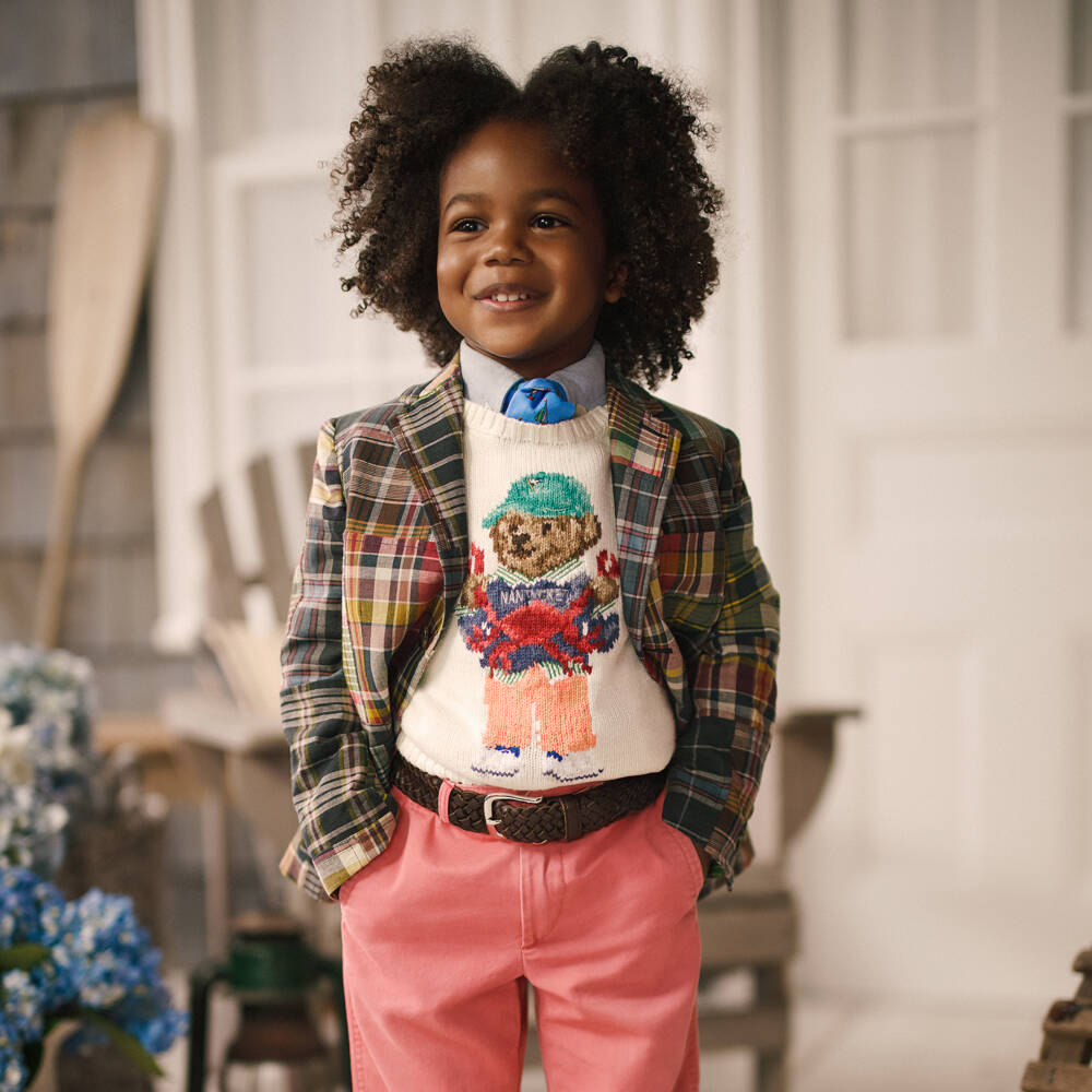 Ralph Lauren-Boys Creamy Knit Bear Jumper | Childrensalon Outlet