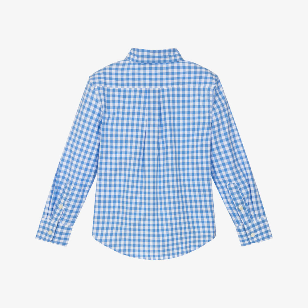 Ralph Lauren-Рубашка в клетку для мальчиков синяя | Childrensalon Outlet