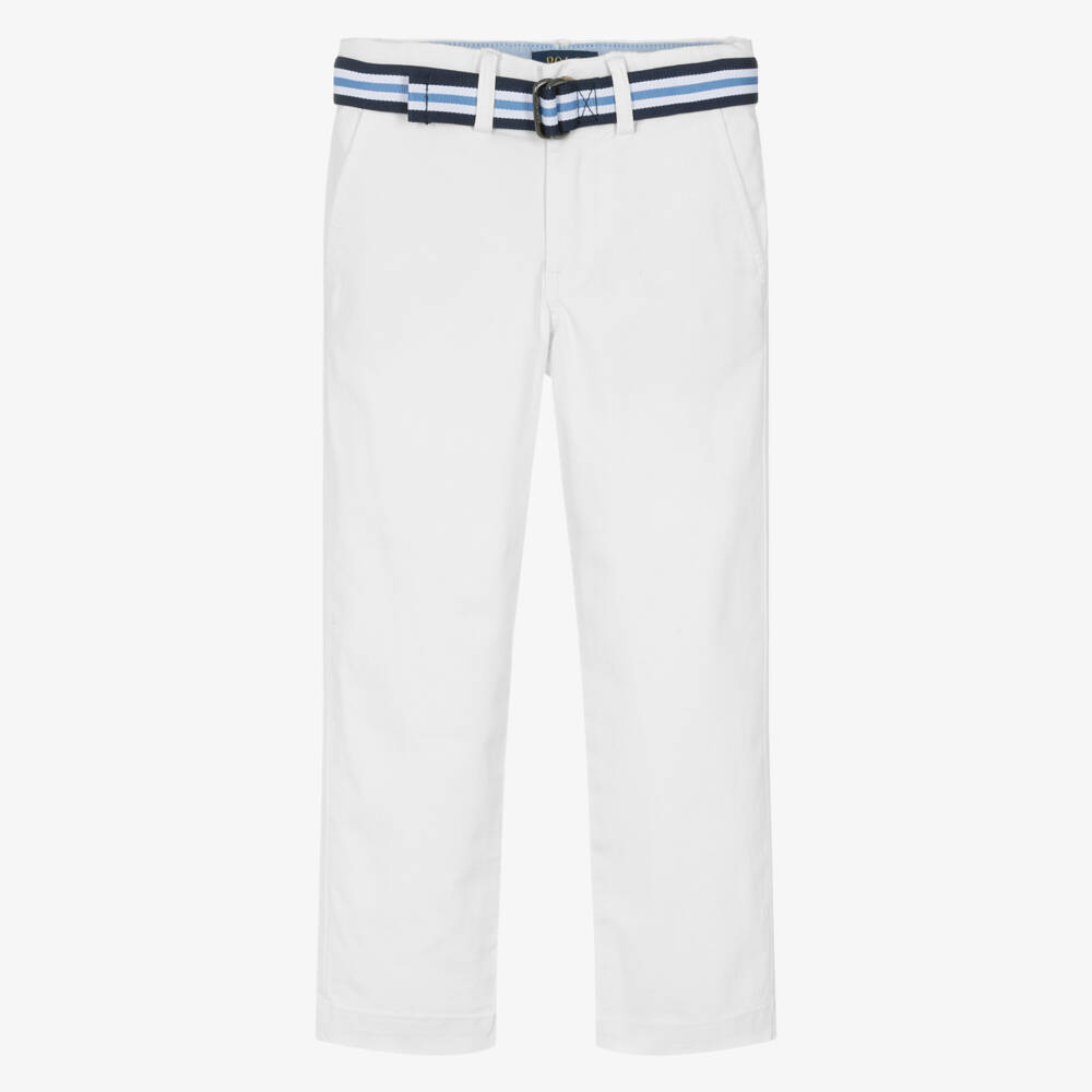 Ralph Lauren-Белые узкие брюки для мальчиков | Childrensalon Outlet