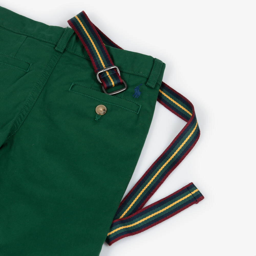 رالف لورين-بنطلون تشينو قطن لون أخضر داكن للأولاد | Childrensalon Outlet