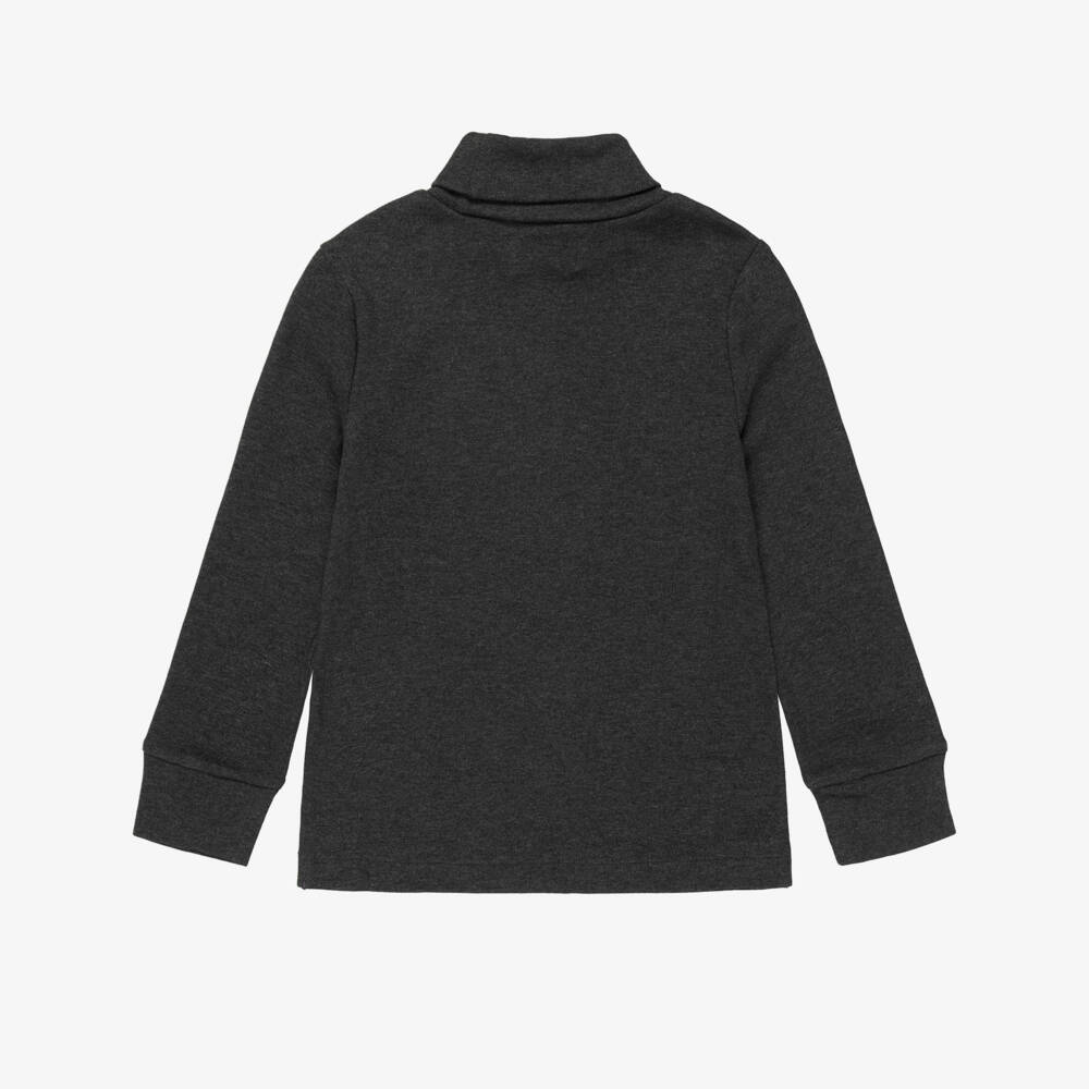 Ralph Lauren-Boys Dark Grey Cotton Roll Neck Top | Childrensalon Outlet