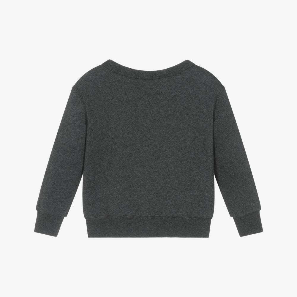 Ralph Lauren-Boys Dark Grey Marl Polo Bear Sweatshirt | Childrensalon Outlet