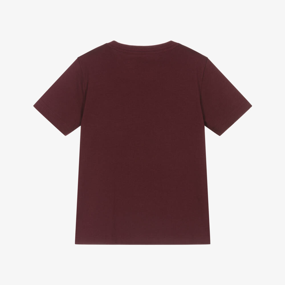 Ralph Lauren-Boys Dark Maroon Red Cotton T-Shirt | Childrensalon Outlet