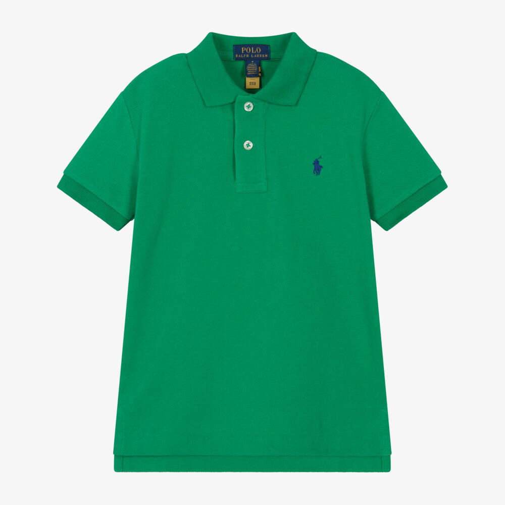 Ralph Lauren-Изумрудная хлопковая рубашка поло для мальчиков | Childrensalon Outlet