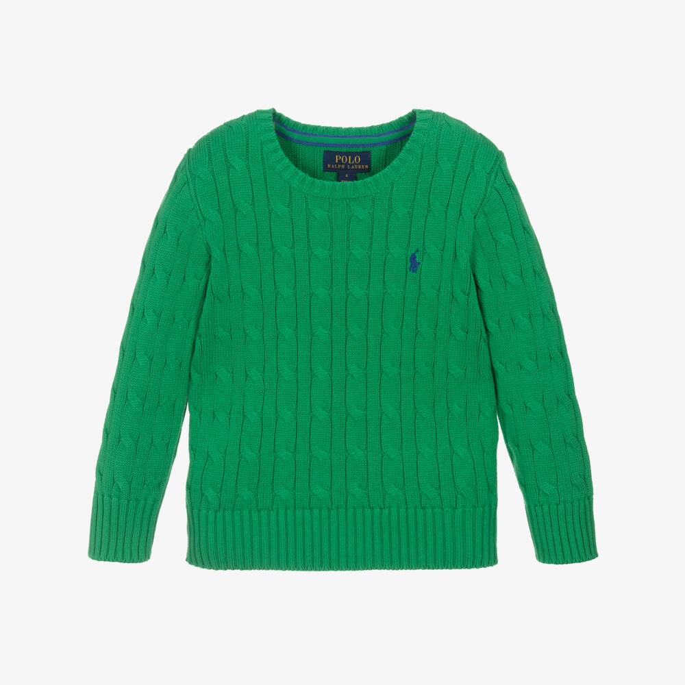 Ralph Lauren-Boys Emerald Soft Cotton Knit Jumper | Childrensalon Outlet