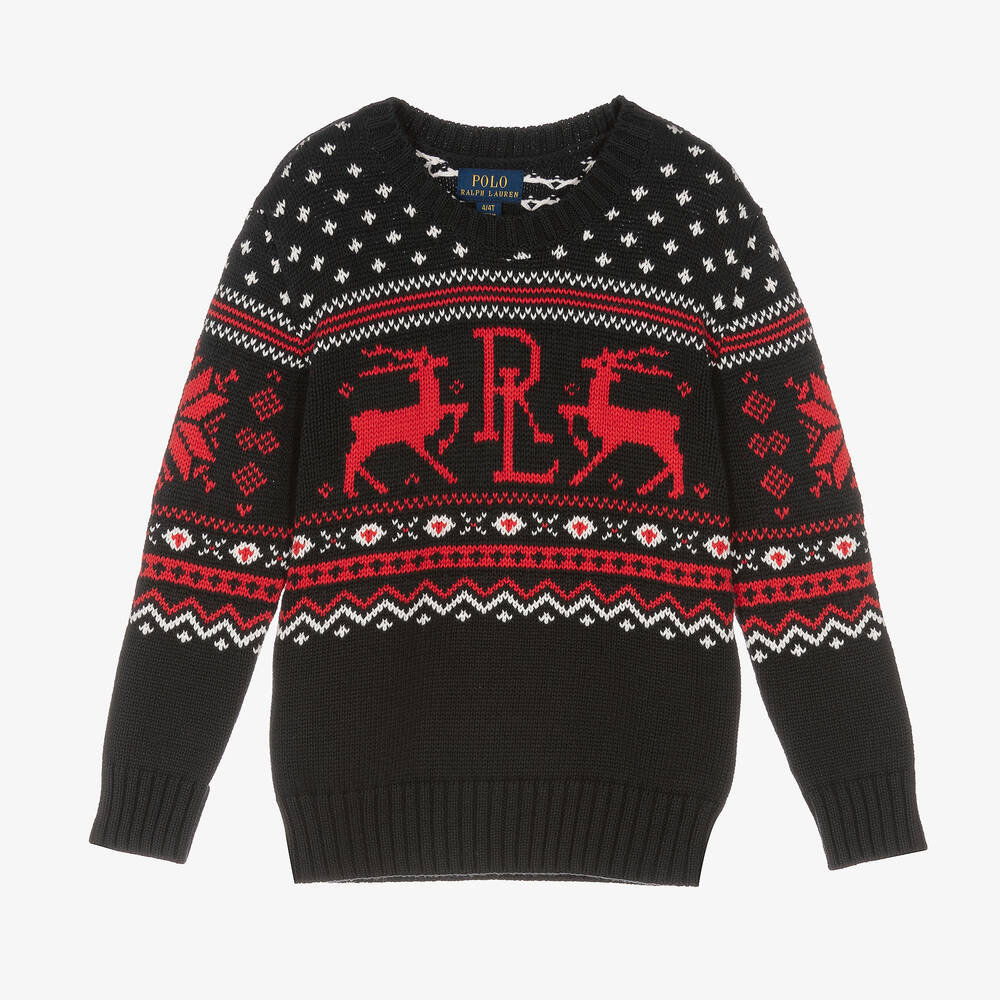 Polo Ralph Lauren - Boys Festive Logo Knit Sweater | Childrensalon