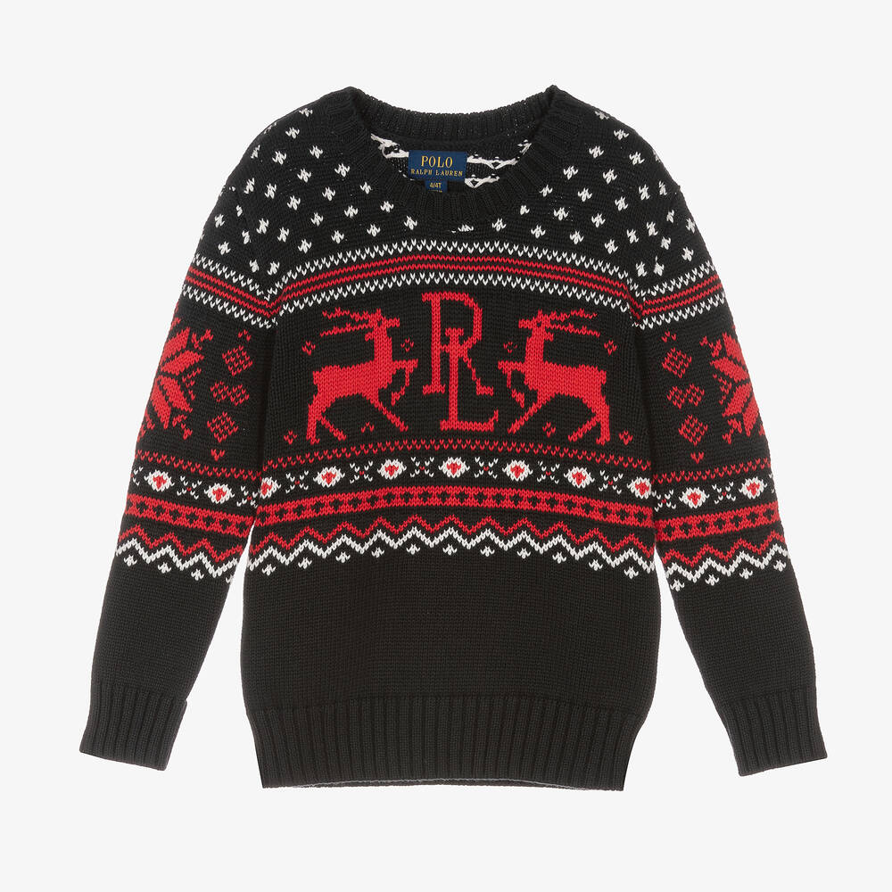 Polo Ralph Lauren - Pull de Noël en maille garçon | Childrensalon