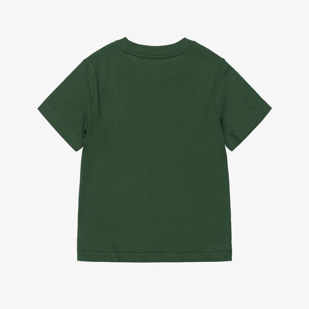 Ralph Lauren-Boys Forest Green T-Shirt with Polo Bear Print | Childrensalon Outlet