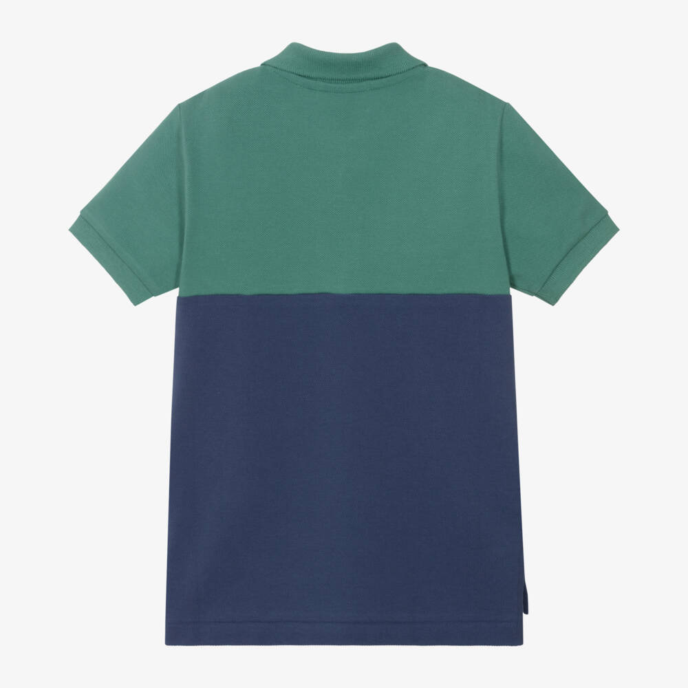 Ralph Lauren-Boys Green & Blue Cotton Polo Shirt with Big Pony Logo | Childrensalon Outlet