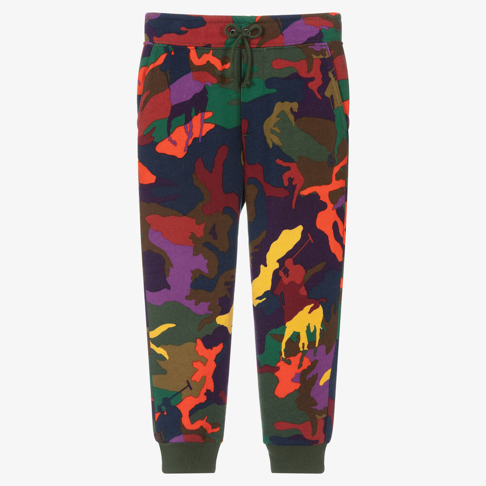 Polo Ralph Lauren - Boys Green Camo Cotton Joggers | Childrensalon