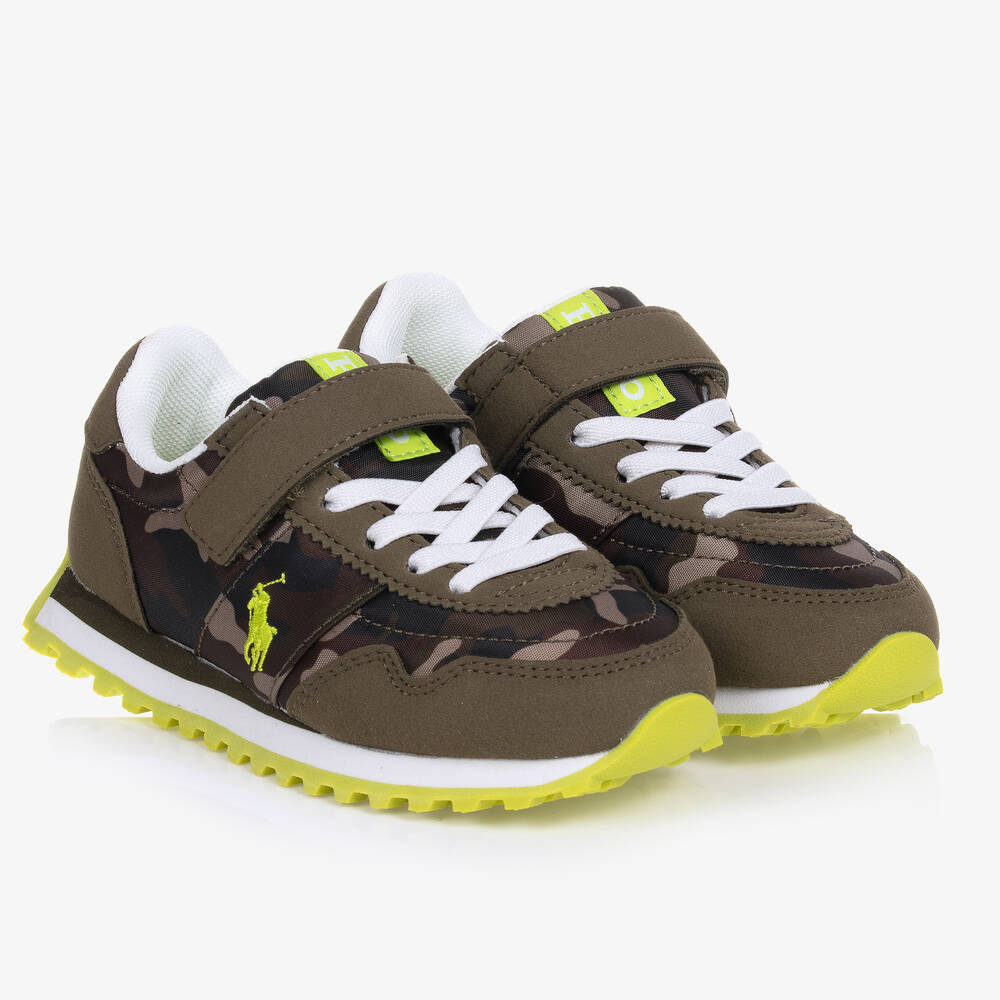 Polo Ralph Lauren - Baskets vertes camouflage garçon | Childrensalon