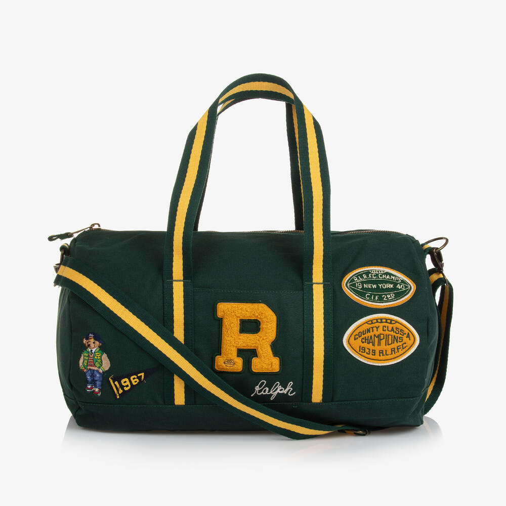 Ralph Lauren-Boys Green Canvas Sports Bag (45cm) | Childrensalon Outlet