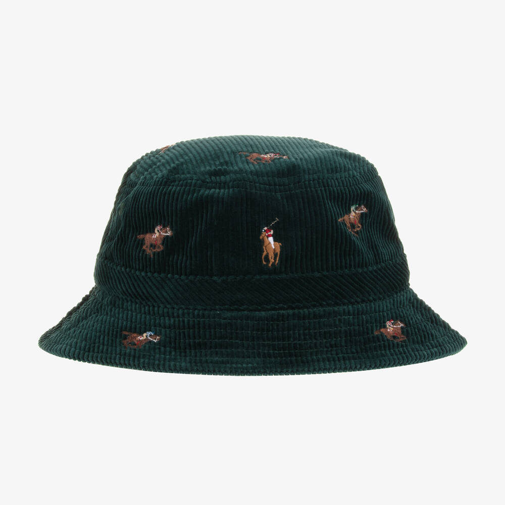 Ralph Lauren - قبعة قطن كوردروي لون أخضر للأولاد | Childrensalon