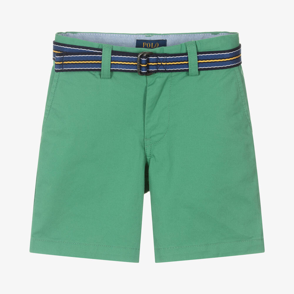 Ralph Lauren - Short chino vert en coton garçon | Childrensalon