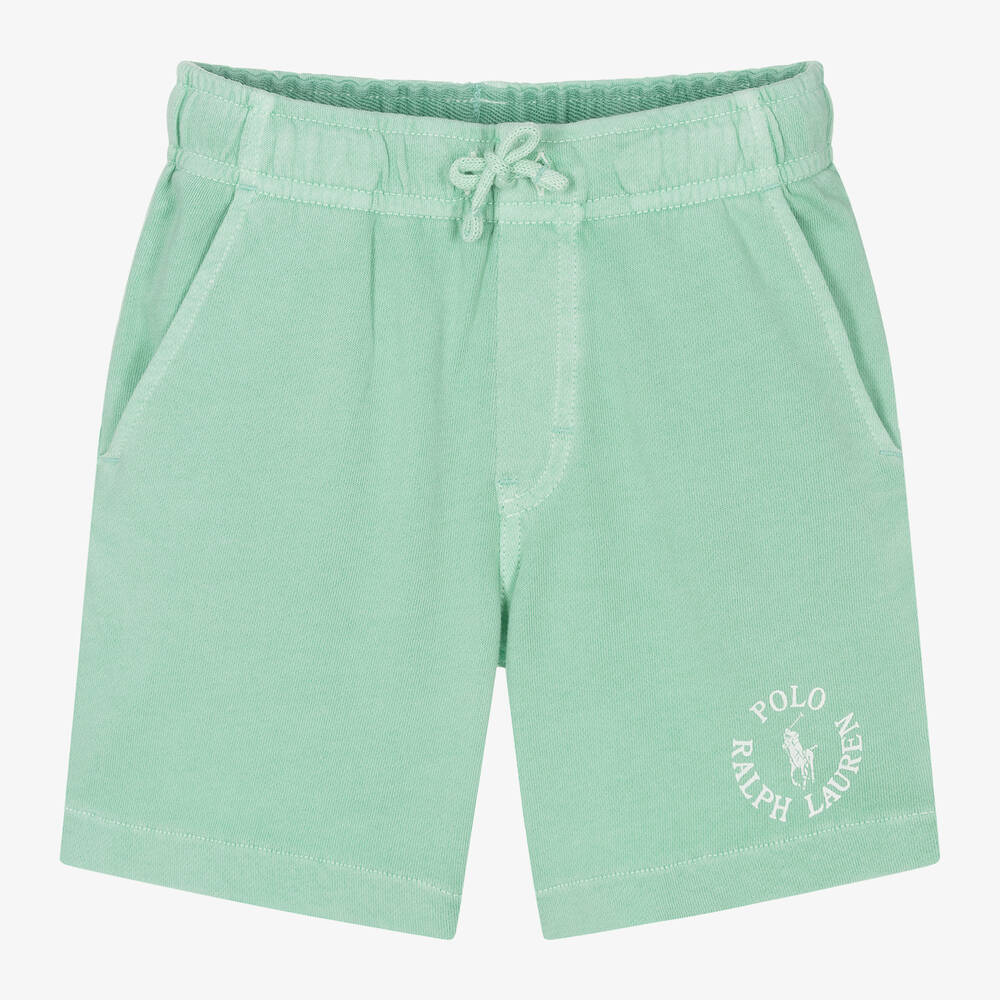Ralph Lauren-شورت قطن جيرسي لون أخضر للأولاد | Childrensalon Outlet