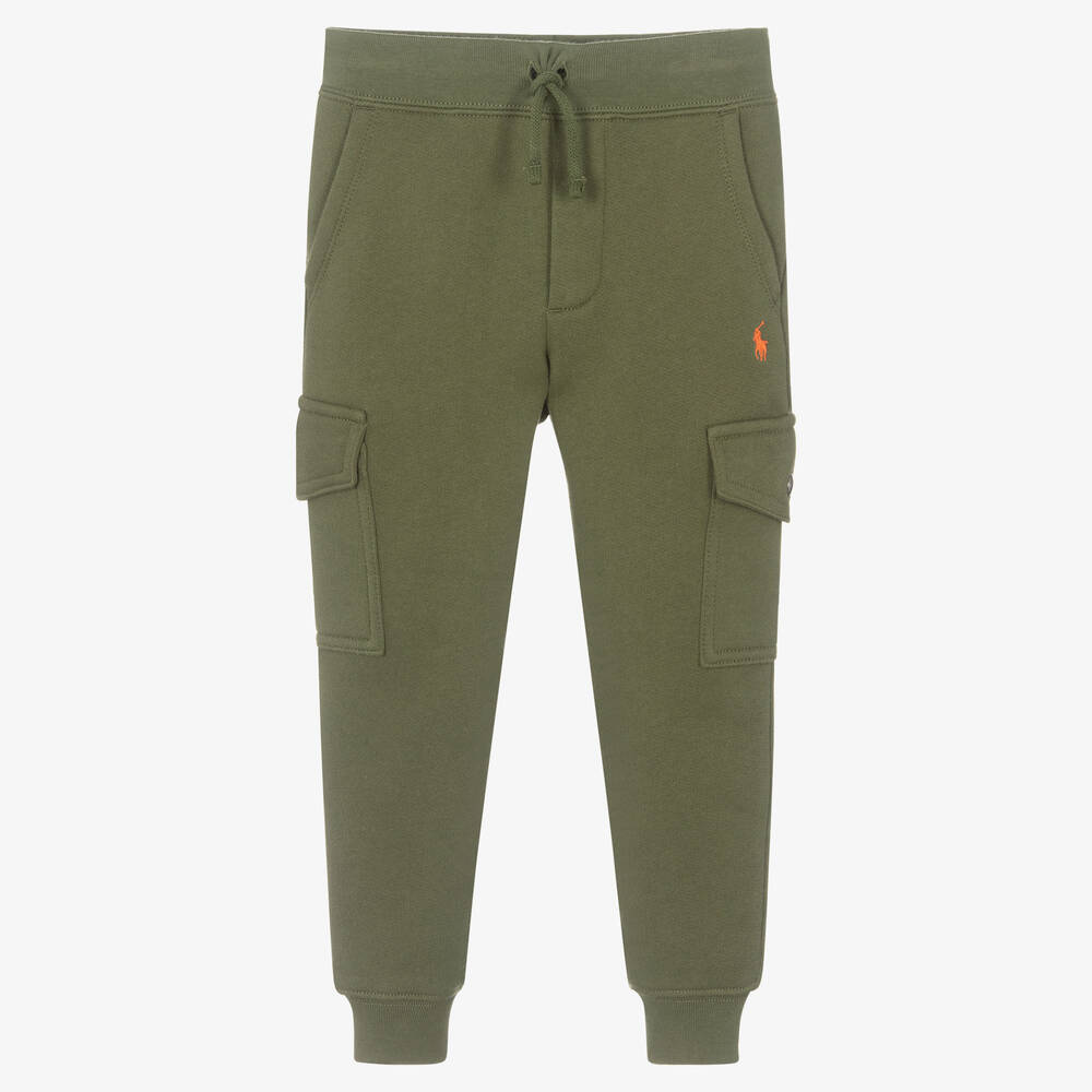 Polo Ralph Lauren - Boys Green Cotton Logo Joggers | Childrensalon