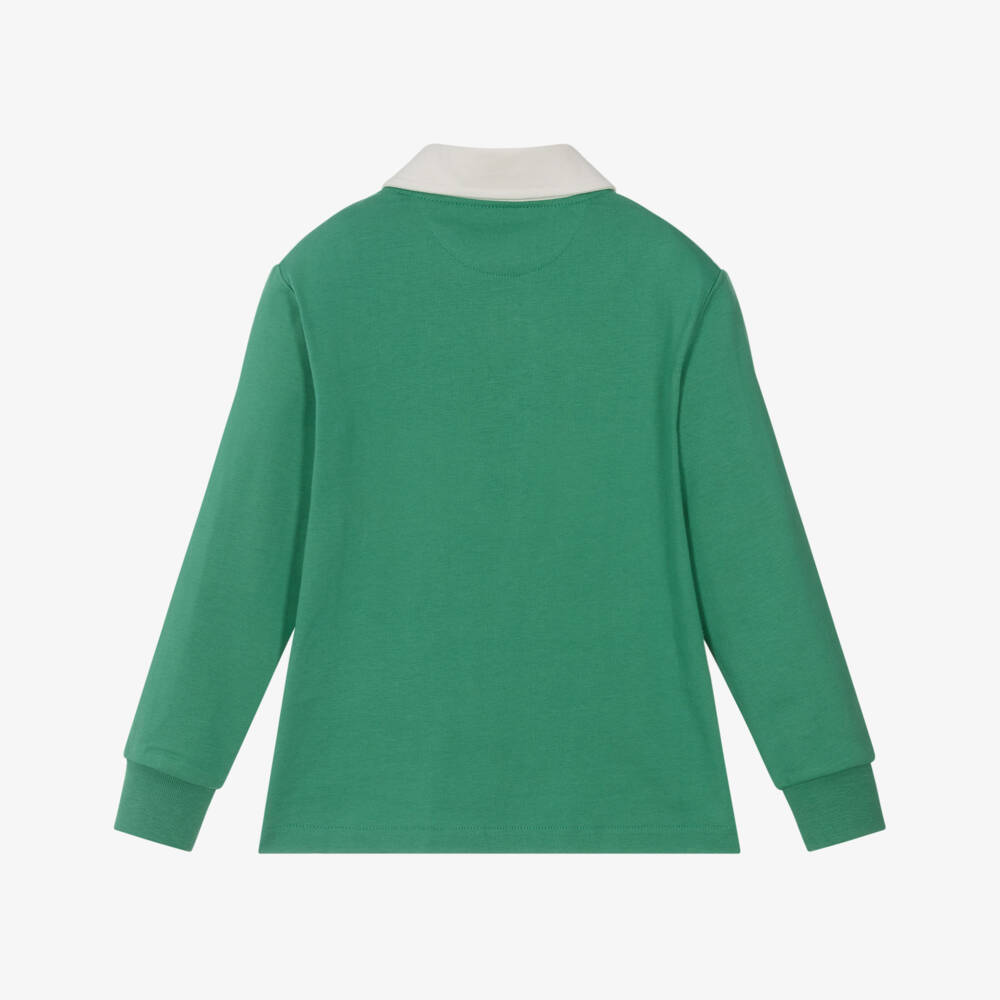 Ralph Lauren-قميص رجبي قطني أخضر للأولاد | Childrensalon Outlet