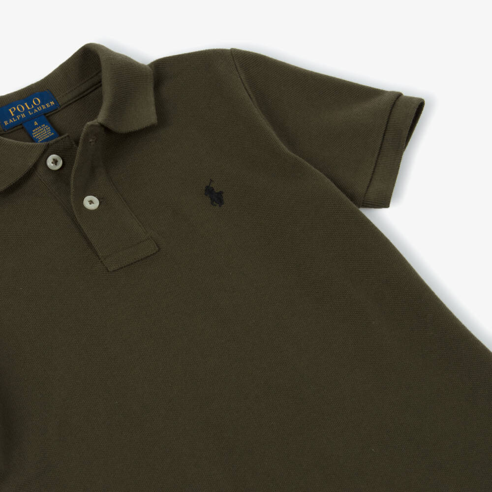 Ralph Lauren-Boys Green Cotton Polo Top | Childrensalon Outlet