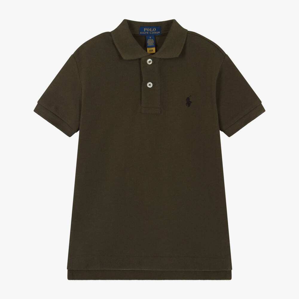 Ralph Lauren-Зеленая хлопковая рубашка поло для мальчиков | Childrensalon Outlet