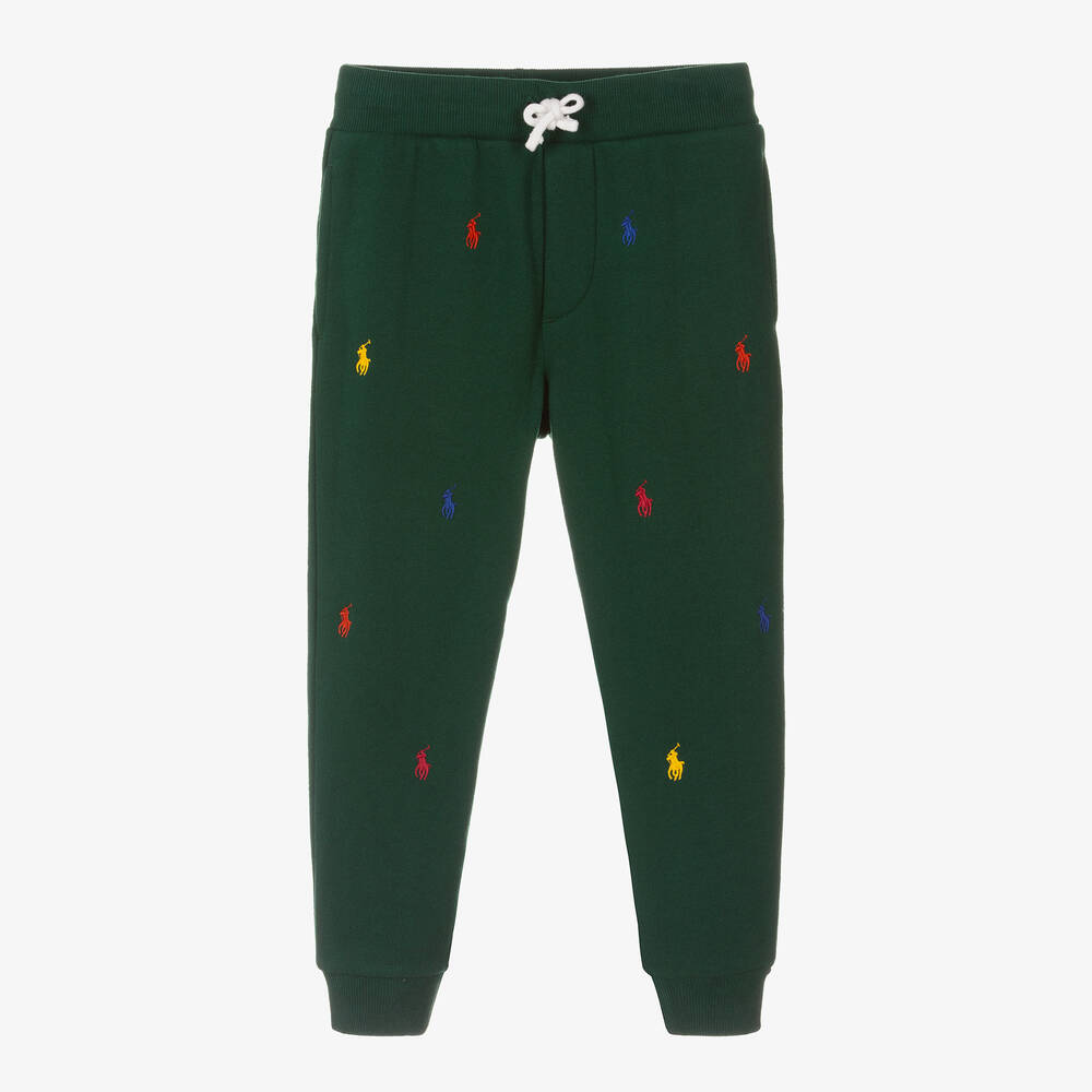 Ralph Lauren - Bas de jogging vert en coton Pony | Childrensalon