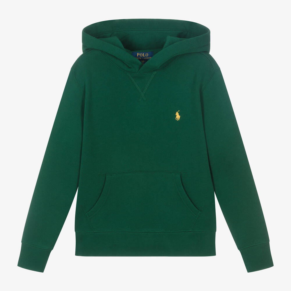 Ralph Lauren-Boys Green Cotton Pony Logo Hoodie | Childrensalon Outlet