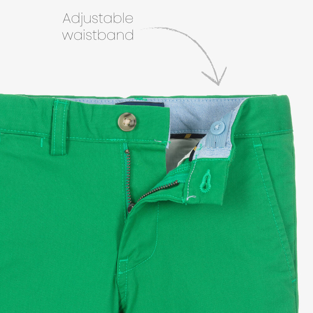 رالف لورين-بنطلون تشينو قطن تويل لون أخضر للأولاد | Childrensalon Outlet