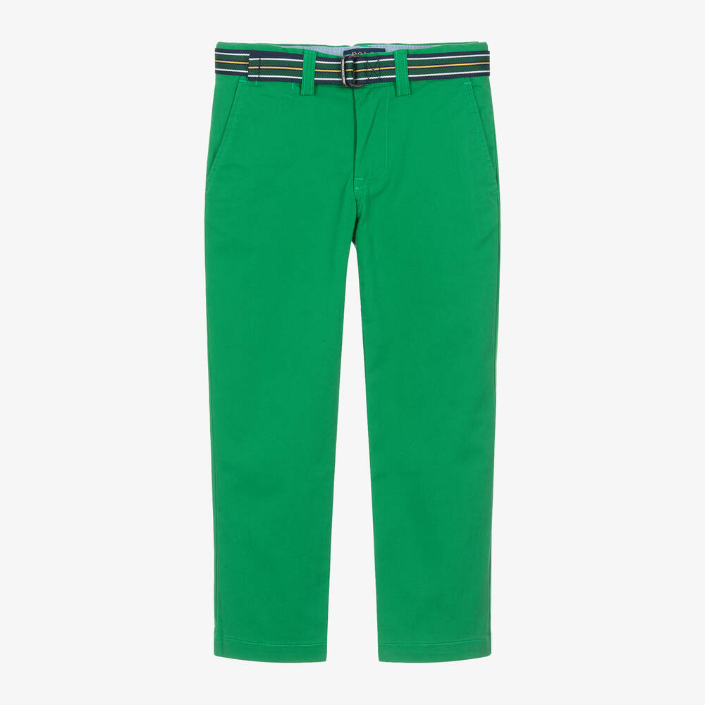 Ralph Lauren-Boys Green Cotton Twill Chinos | Childrensalon Outlet