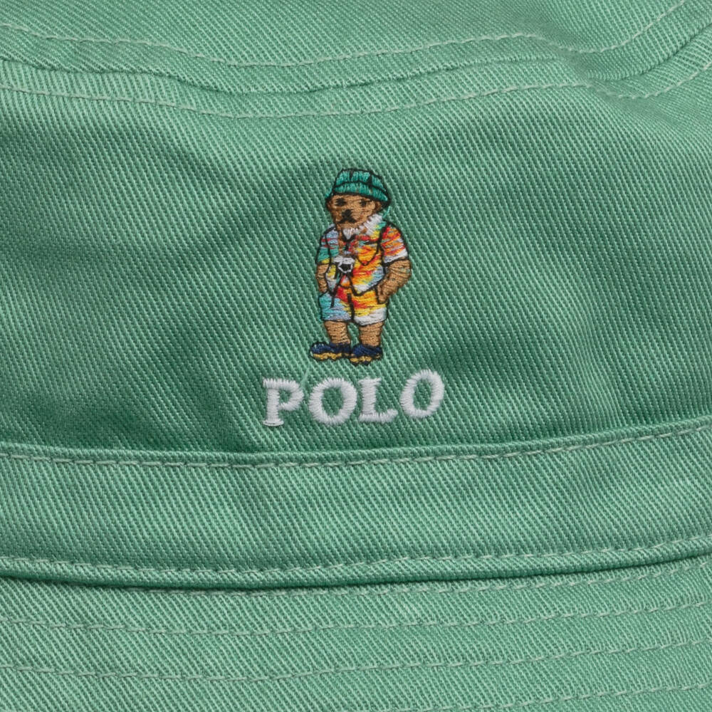 Ralph Lauren-Boys Green Cotton Twill Sun Hat | Childrensalon Outlet