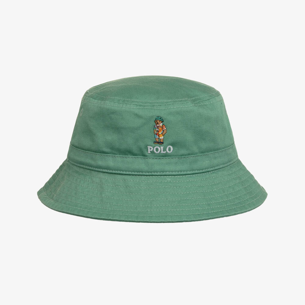 Ralph Lauren-Boys Green Cotton Twill Sun Hat | Childrensalon Outlet