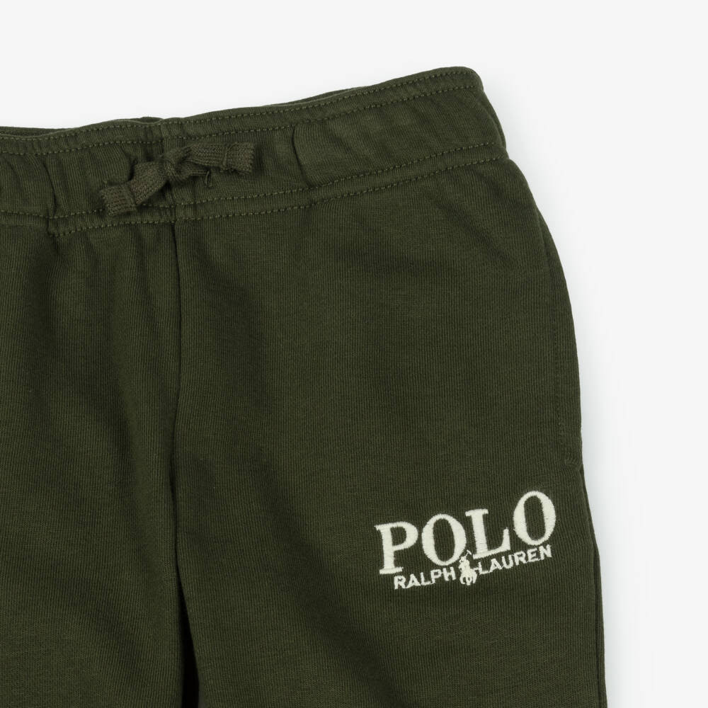 Ralph Lauren-Boys Green Cozy Cotton Trousers | Childrensalon Outlet