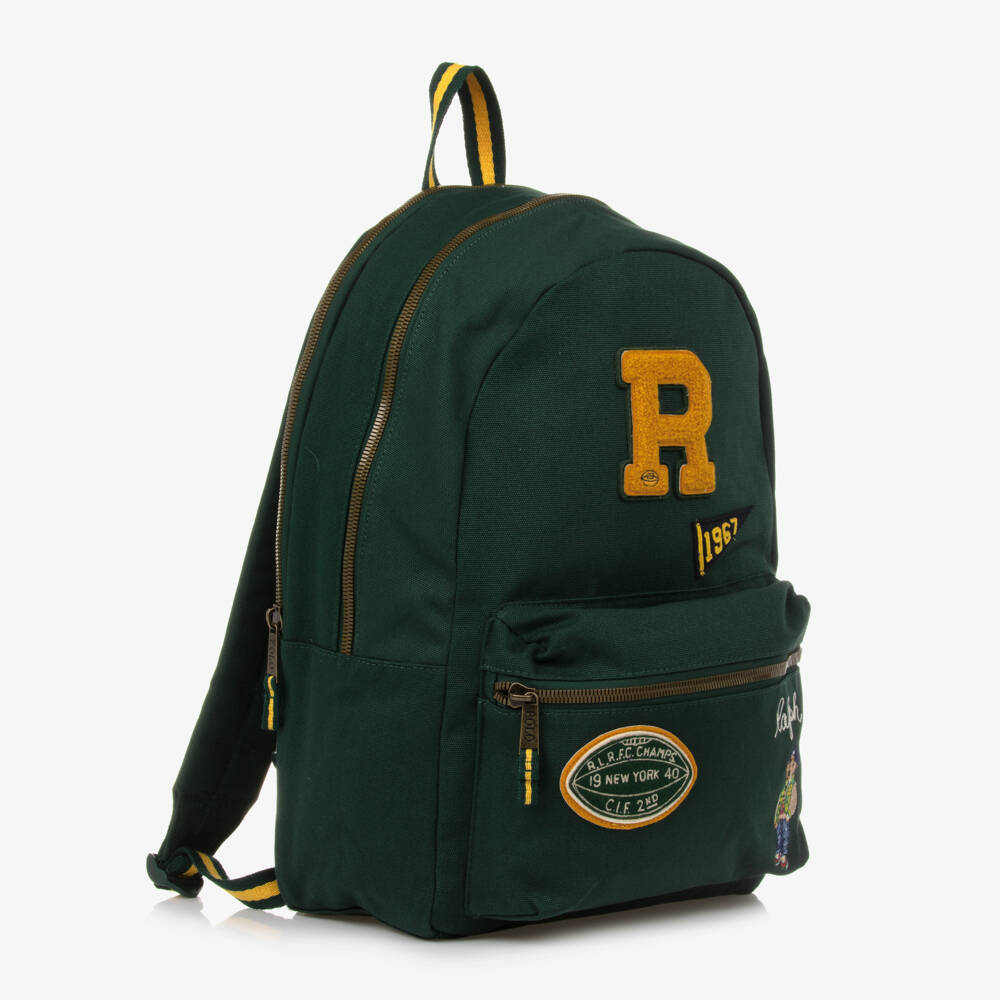 Ralph Lauren-Boys Green Embroidered Bear Backpack | Childrensalon Outlet