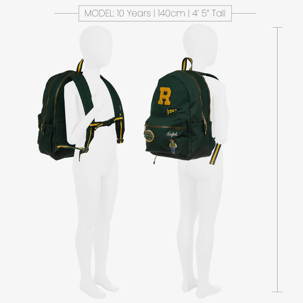 Ralph Lauren-Boys Green Embroidered Bear Backpack | Childrensalon Outlet