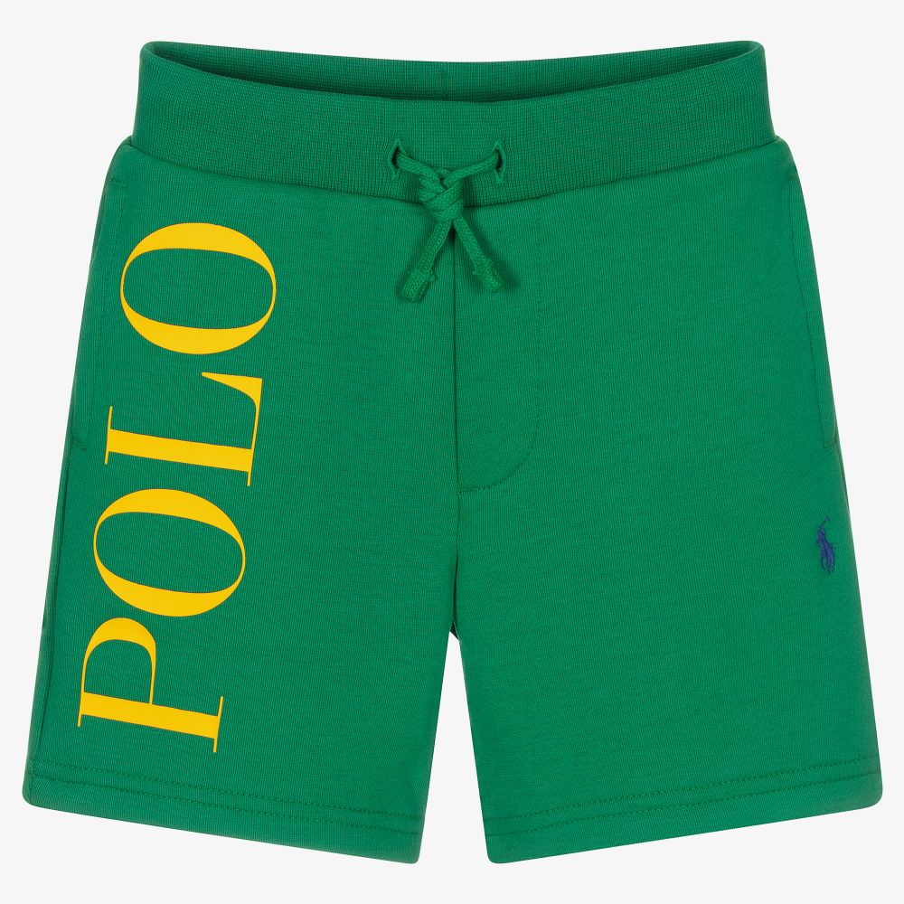 Boys Green Logo Shorts