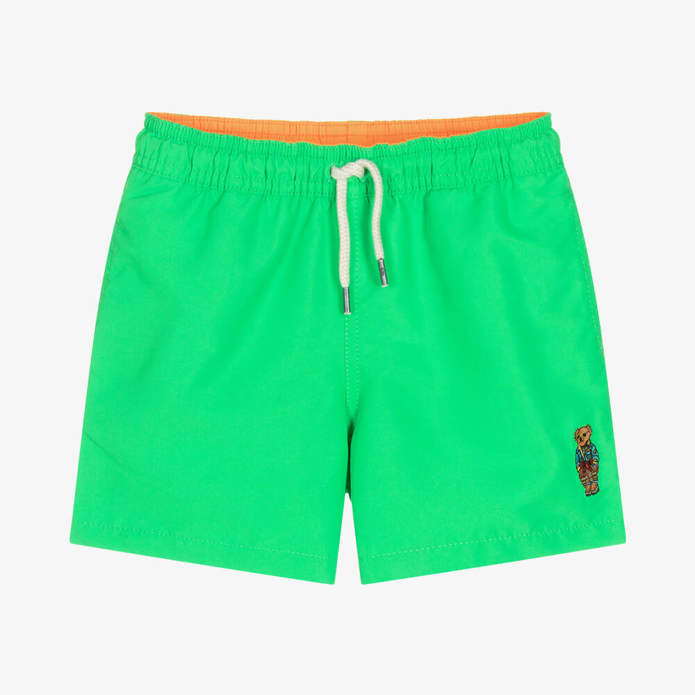 Polo Ralph Lauren Boys Green Polo Bear Swim Shorts