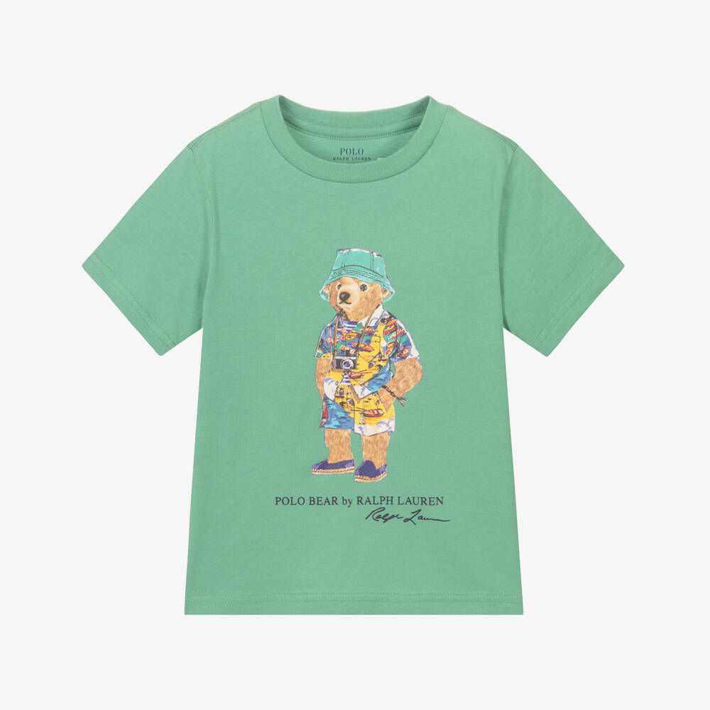 Ralph Lauren-Boys Green Polo Bear Tee | Childrensalon Outlet
