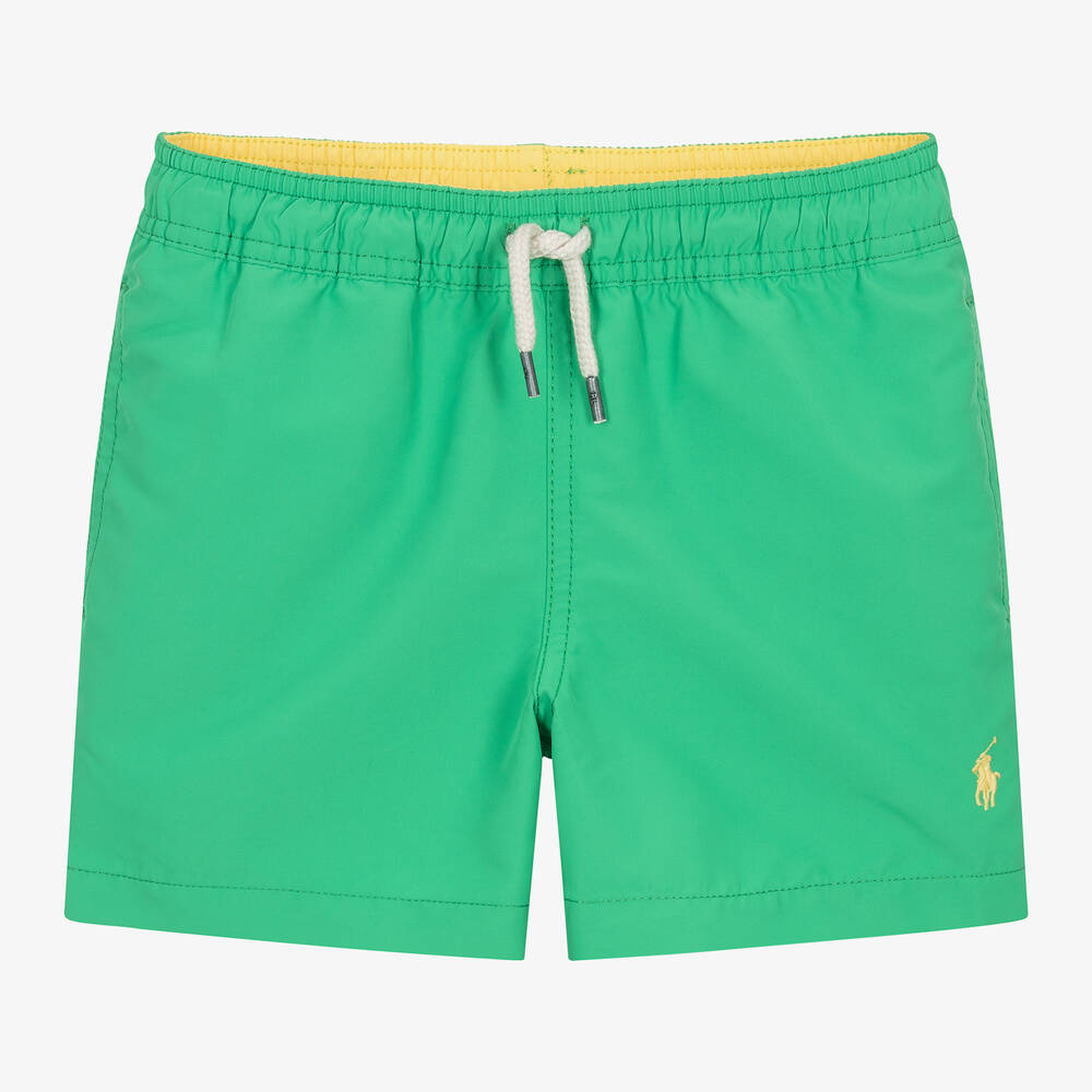 Ralph Lauren Boys Green Pony Swim Shorts Childrensalon Outlet