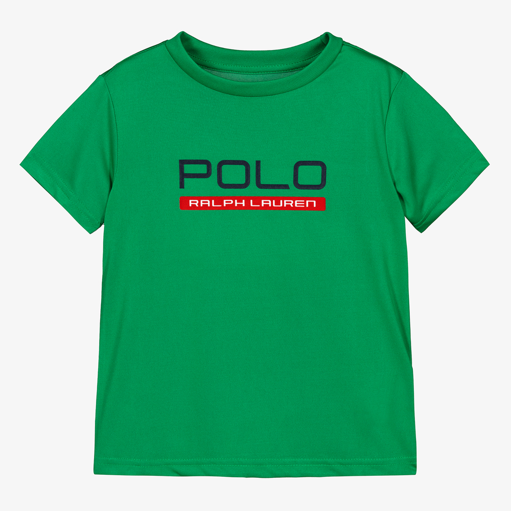 Polo Ralph Lauren - Boys Green Sports T-Shirt | Childrensalon