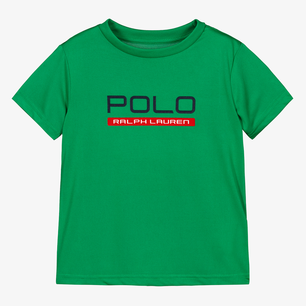 Polo Ralph Lauren-Boys Green Sports T-Shirt | Childrensalon Outlet