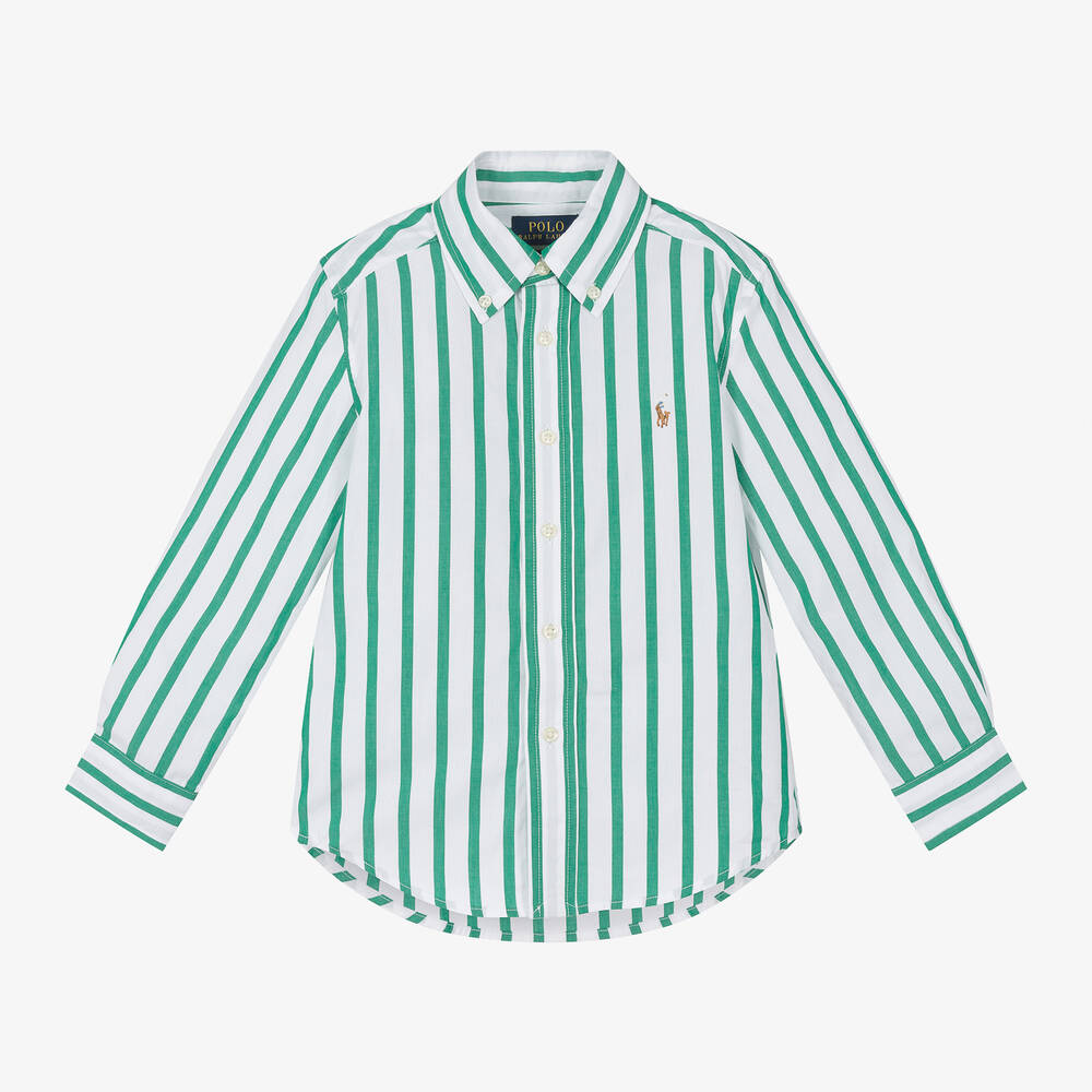 Ralph lauren green striped shirt 2025