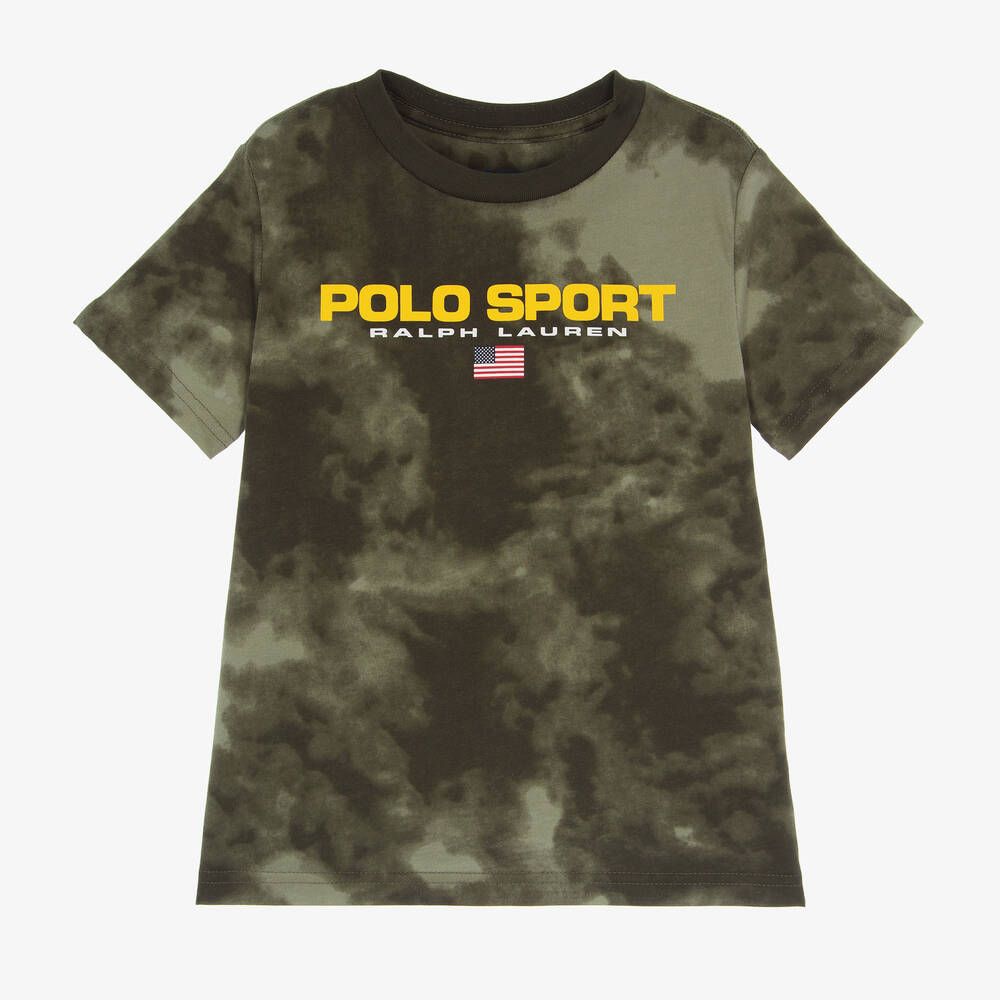 Polo Ralph Lauren - Grünes Batik-T-Shirt für Jungen | Childrensalon