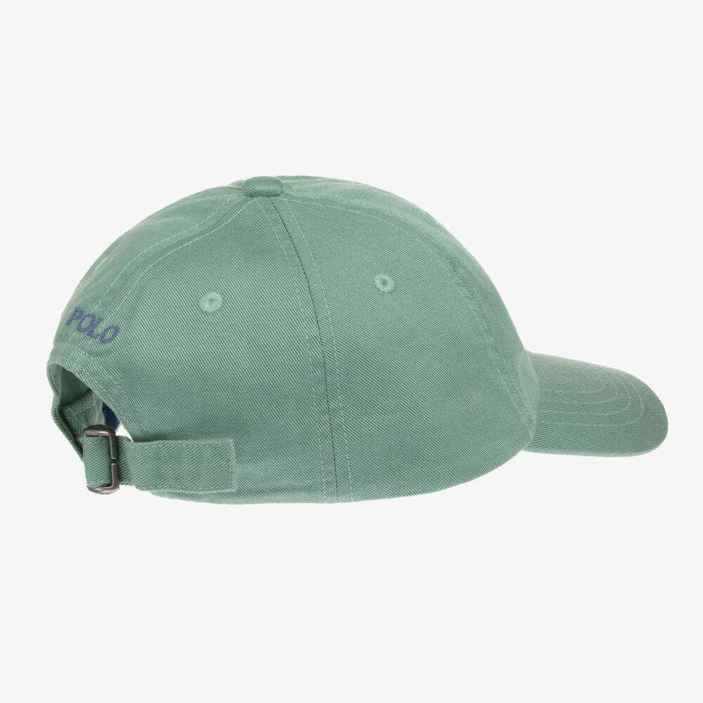 Ralph Lauren-Boys Green Twill Pony Emblem Hat | Childrensalon Outlet