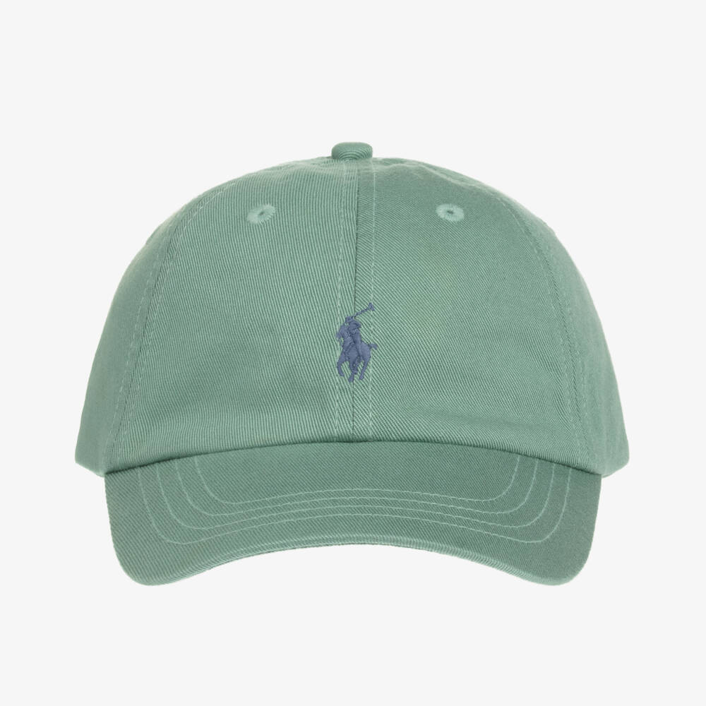 Ralph Lauren-Boys Green Twill Pony Emblem Hat | Childrensalon Outlet