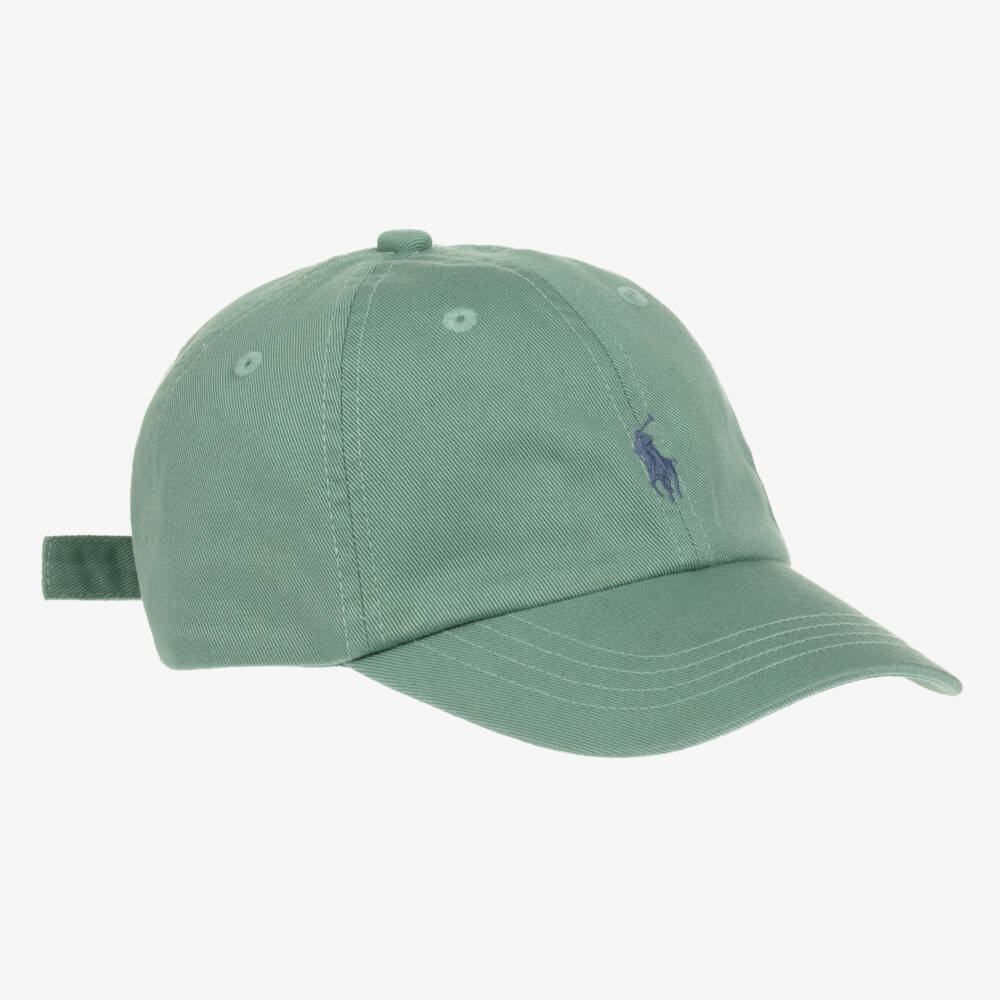 Ralph Lauren-Boys Green Twill Pony Emblem Hat | Childrensalon Outlet