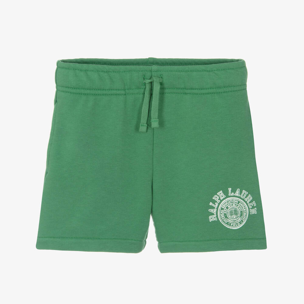 Ralph Lauren-شورت قطني أخضر للأولاد بأسلوب الفارسيتي | Childrensalon Outlet