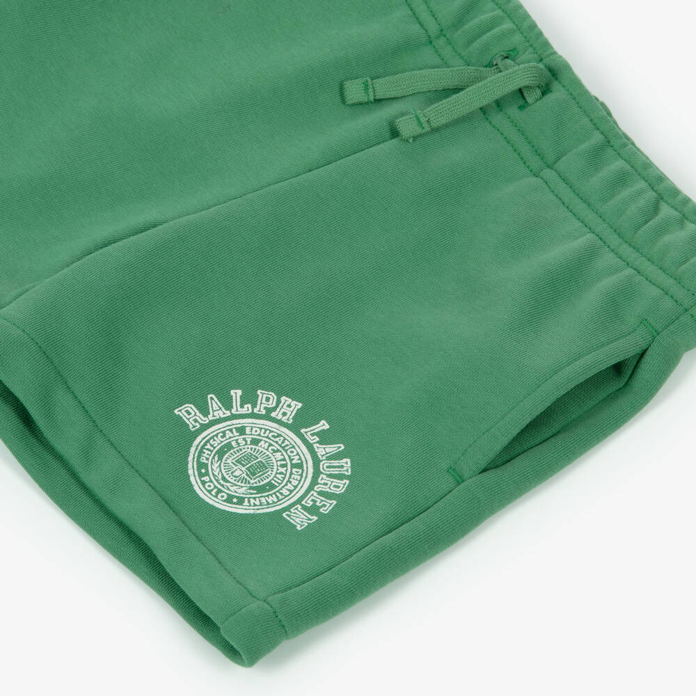 Ralph Lauren-شورت قطني أخضر للأولاد بأسلوب الفارسيتي | Childrensalon Outlet