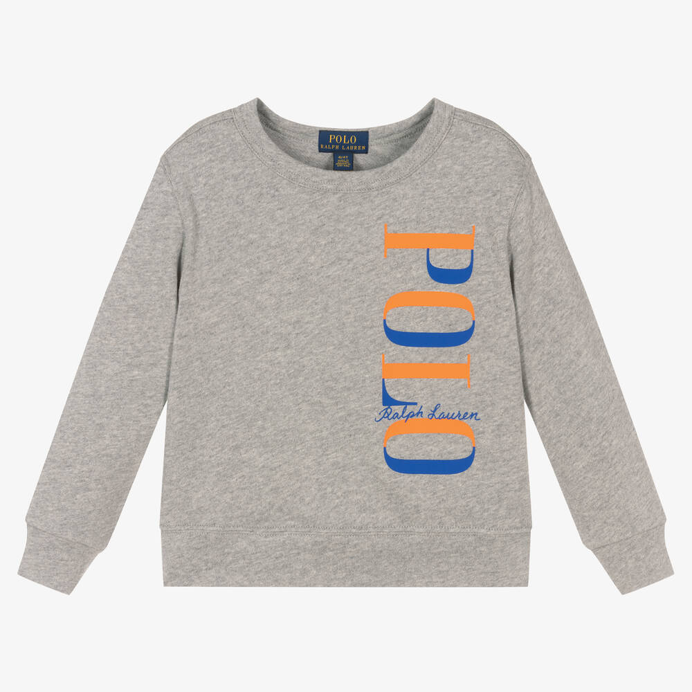 Polo Ralph Lauren - Sweat gris en coton garçon | Childrensalon